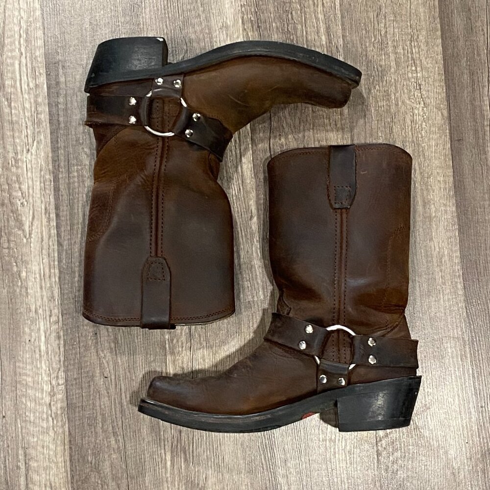 DURANGO Brown Moto Boot w/ Silver Detailing